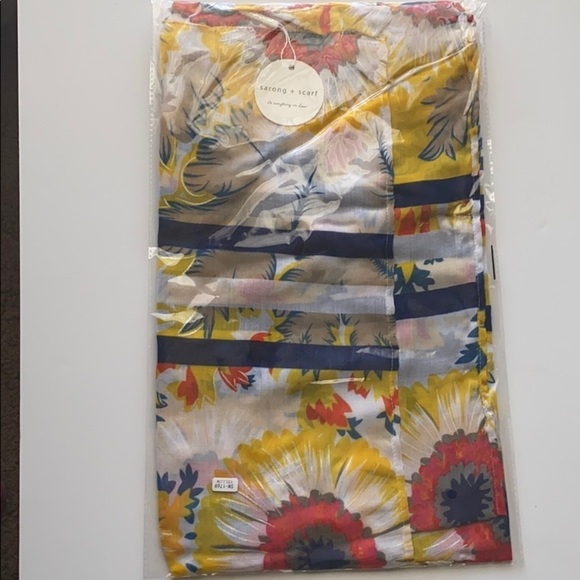 SARONG Floral Print 100% Polyester 58” X 36” - Picture 4 of 9